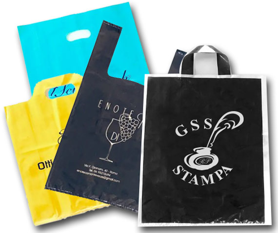 Shoppers in carta e plastica personalizzate - GSS Stampa Centro Copie Roma